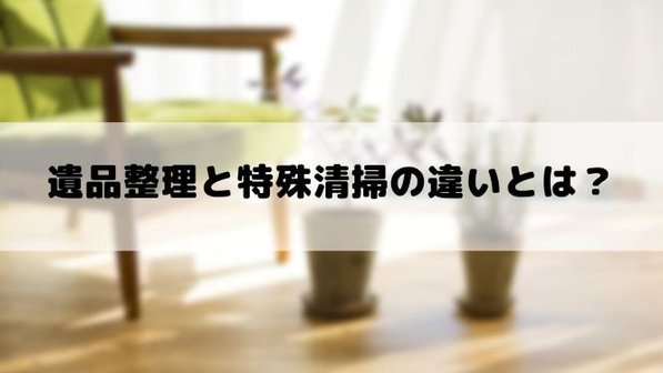 遺品整理と特殊清掃の違いとは?どんな時に依頼する?費用面まで徹底解説