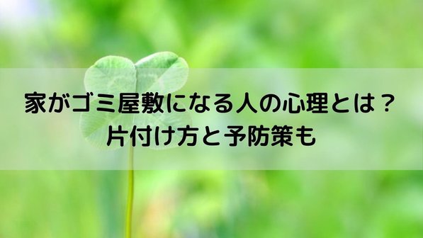 ゴミ屋敷になる人の6つの特徴。弊害や予防策・片付け方まで