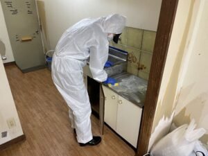 【2K】死後2週間経過した孤独死現場の清掃の施工前