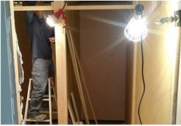 壁撤去とエアコン設置の施工前