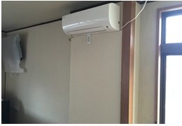 壁撤去とエアコン設置の施工後