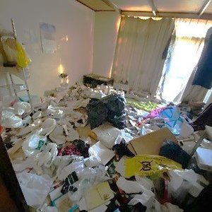 一軒家の和室・庭清掃の施工前