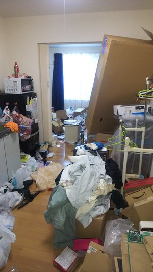 マンション一人暮らし部屋の家財整理の施工前