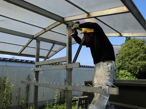 物干し竿の解体の施工前