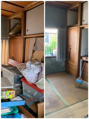 一軒家+納屋の家財整理の施工前