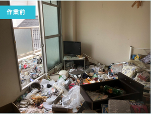 【2DK】マンションのゴミ屋敷清掃【95,000円】の施工前