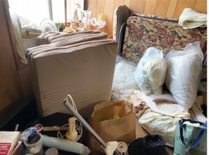 2日間かけての大量・大型荷物搬出作業の施工前