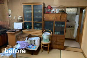 生活用品、家具の搬出作業の施工前