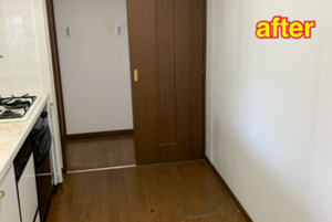 日用品や調理器具の搬出作業の施工後