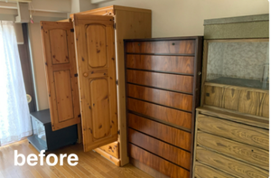 大きなタンスの搬出作業の施工前