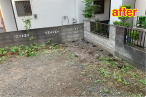 お庭の物置を撤去いたしましたの施工後