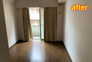 日用品や家具の仕分け、搬出作業の施工後