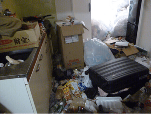 長年放置されていた部屋のゴミ屋敷清掃の施工前