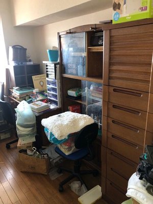 引っ越しに伴う不用品回収と荷物の移動作業の施工前