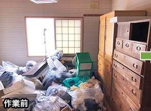 【2LDK】倉庫・地下の部屋を含む家財整理(480,000円)の施工前