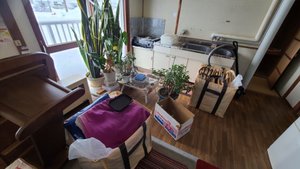 一階のお部屋から家財搬出作業の施工前