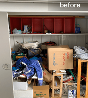 物置に溜まった不用品の回収(30,000円)の施工前