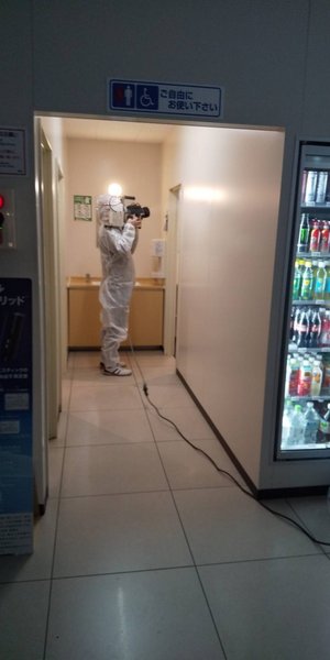 コンビニでのコロナ除菌の施工後