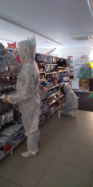コンビニでのコロナ除菌の施工前
