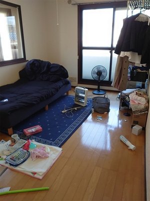 【2DK】住居引き渡しに伴う家財全撤去:78,000円〜の施工前