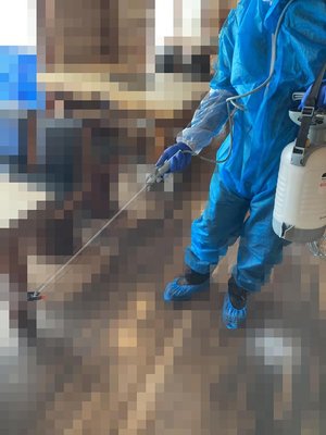 新型コロナウイルス除菌 承りますの施工後