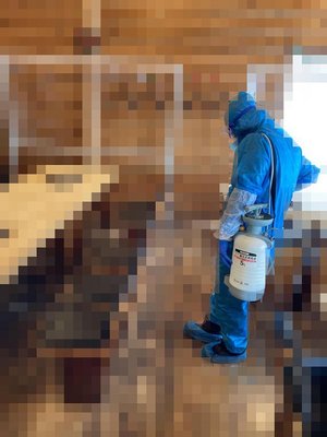 新型コロナウイルス除菌 承りますの施工前