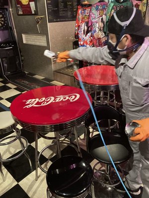 スポーツバーのウイルス除菌(¥420,000)の施工前