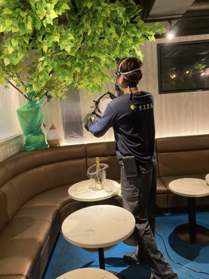 キャバクラの除菌、滅菌作業(¥234,000)の施工前