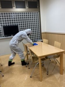 コロナ除菌作業の施工後